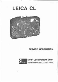 Leica CL manual. Camera Instructions.